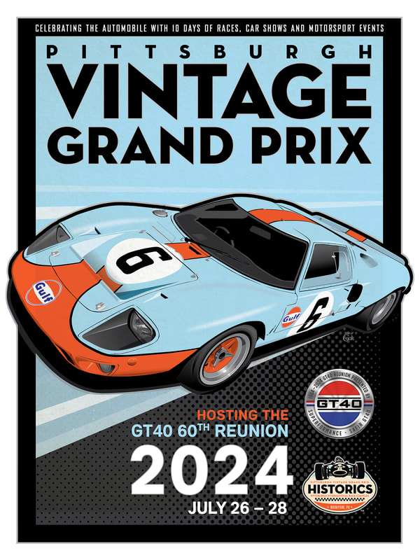 PVGP 2024 Pittsburgh Vintage Grand Prix GT40 reunion Poster